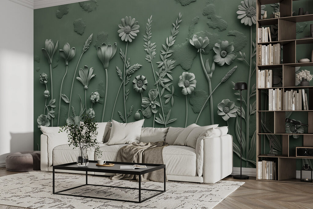 Meadow Flowers in Relief in an interior