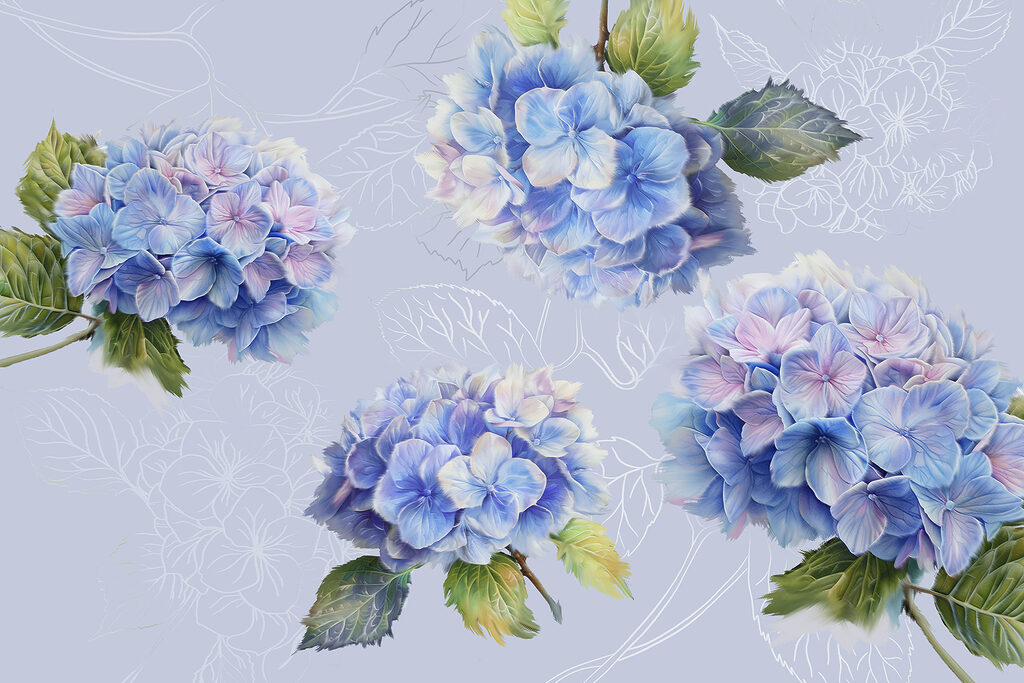 Hydrangea Sprigs — full design