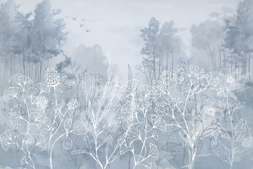 Woodland Meadow in Ink — full design