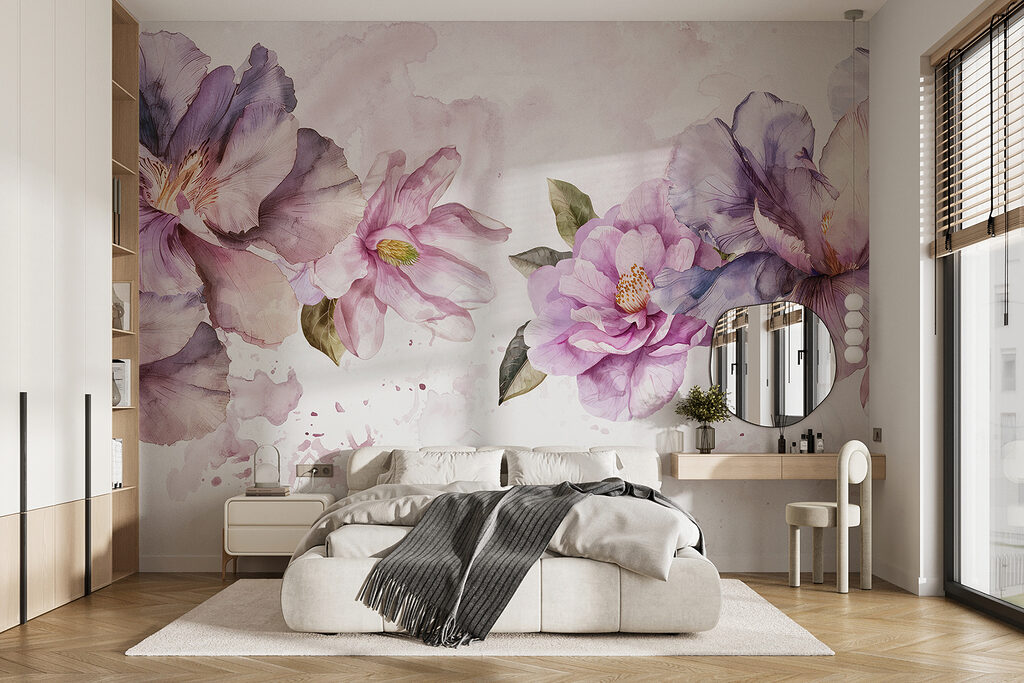 Watercolour Blossom Garland in an interior