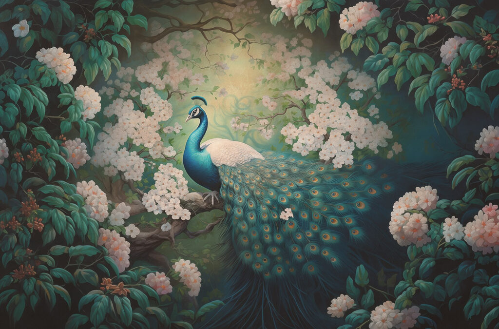 Peacock in Blossom — full design