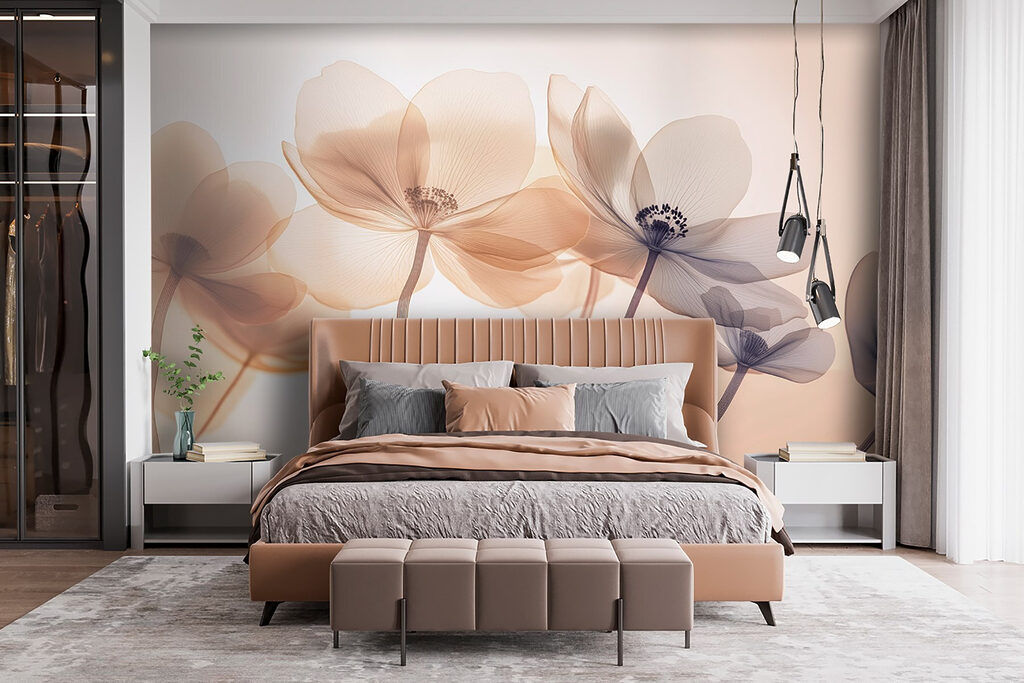 Flowers Through Warm Light in an interior