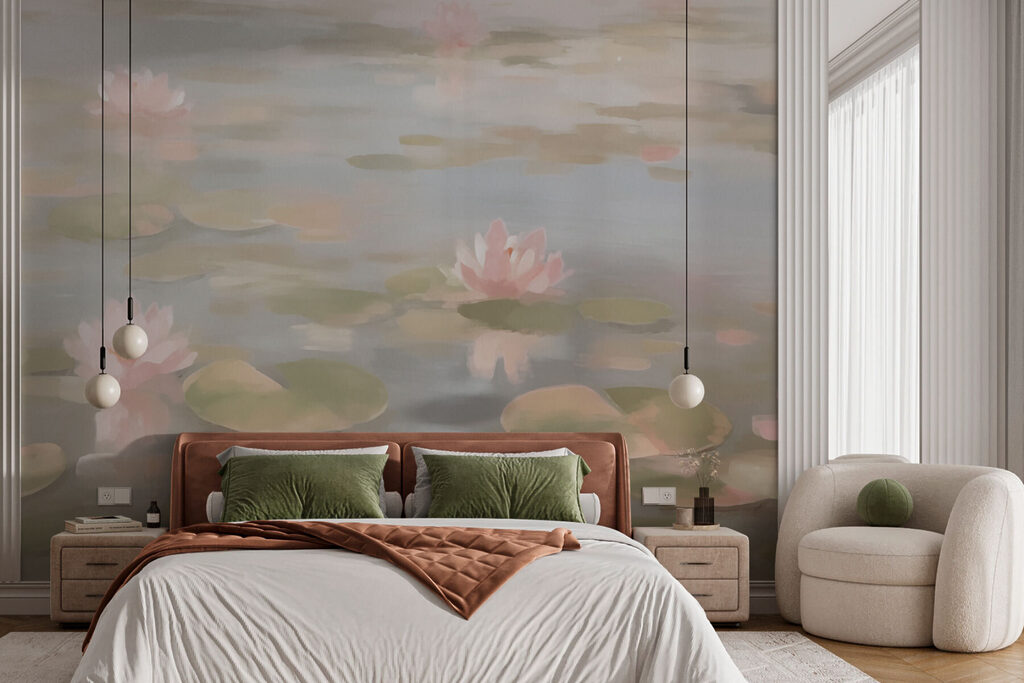 Water Lilies in Light in an interior