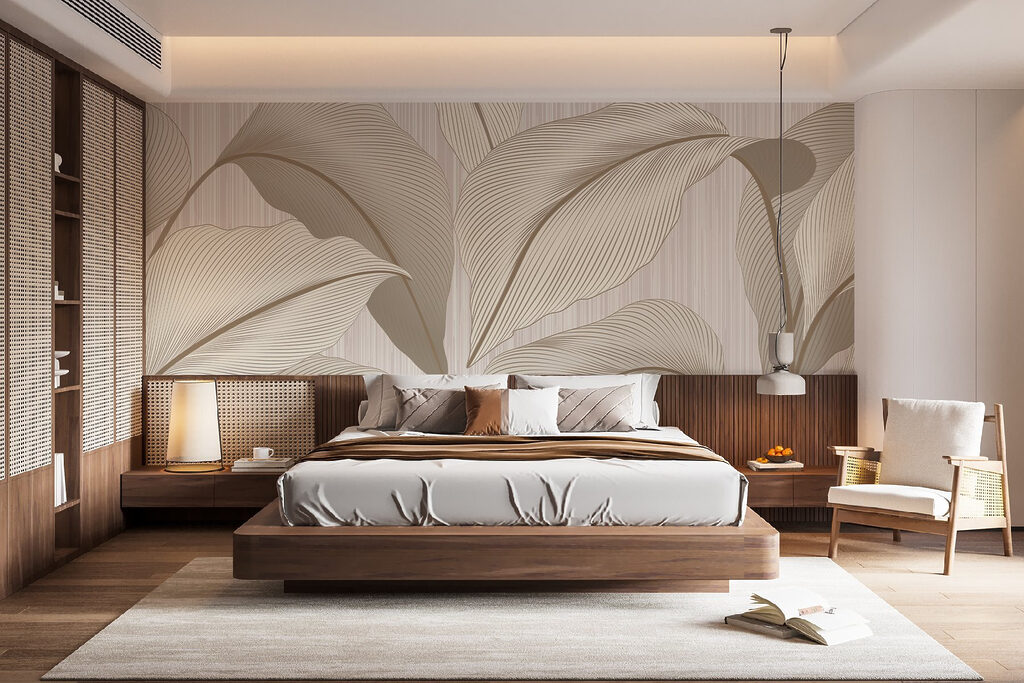 Leaves with Flowing Lines in an interior