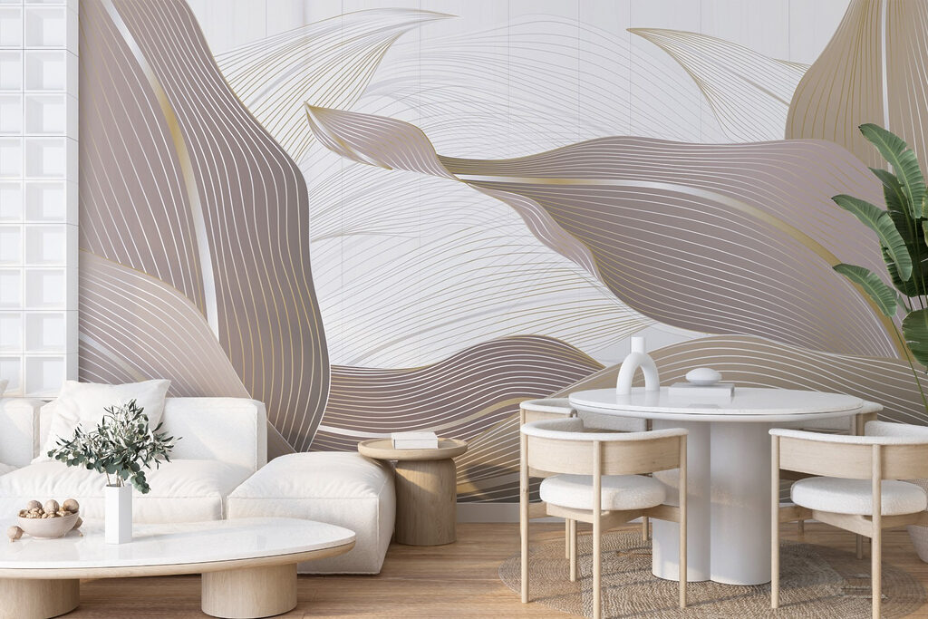 Leaf Ribbons in Relief in an interior