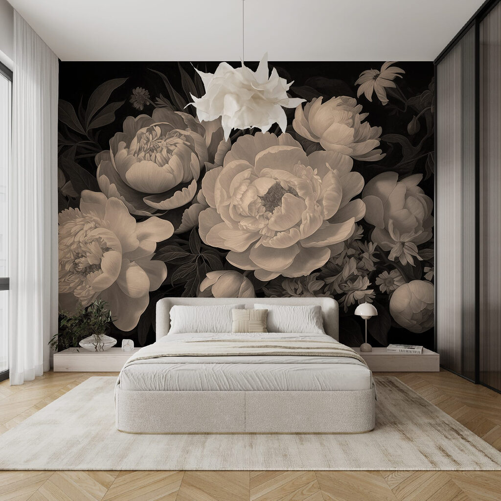 Peony Garden at Night in an interior
