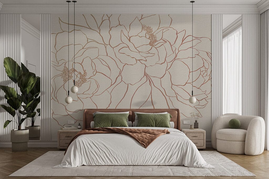 Peonies in One Line — interior 1