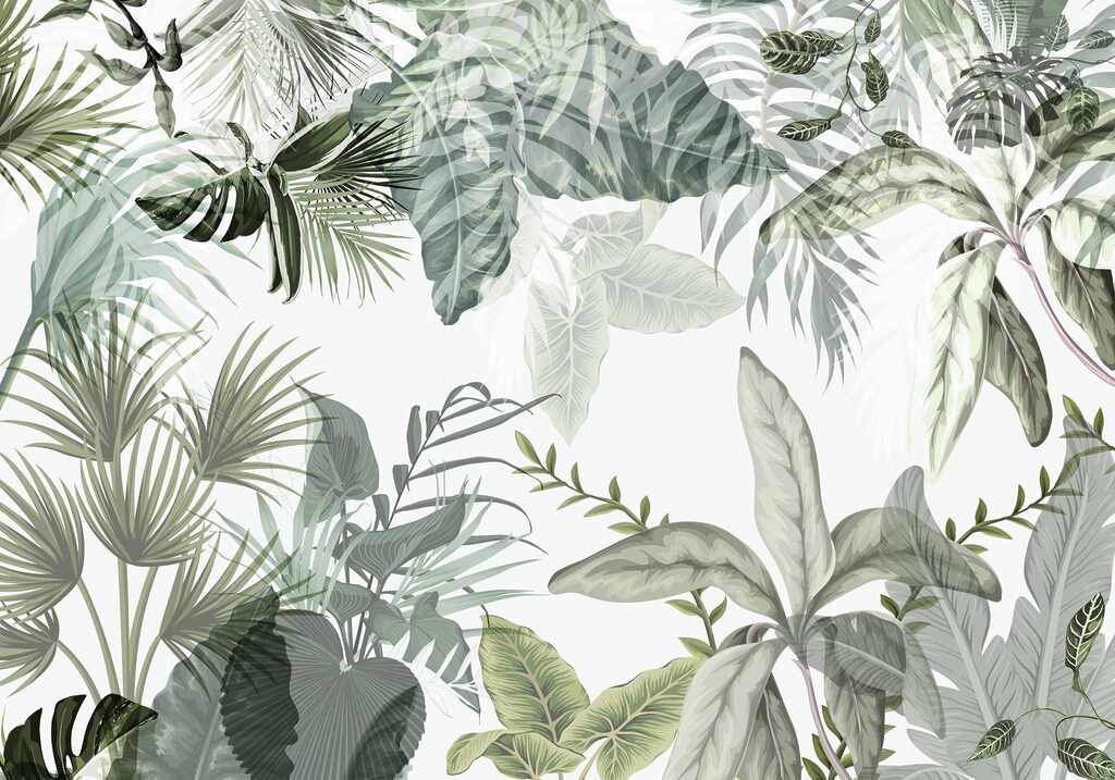 Tropical Plant Tapestry — full design