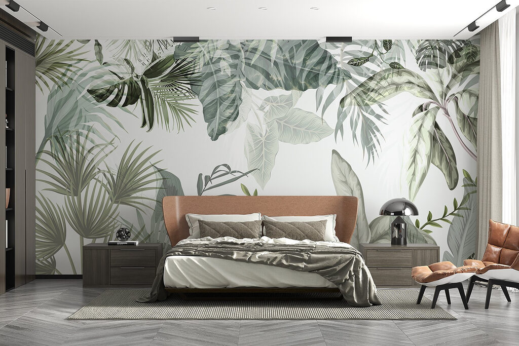 Tropical Plant Tapestry in an interior