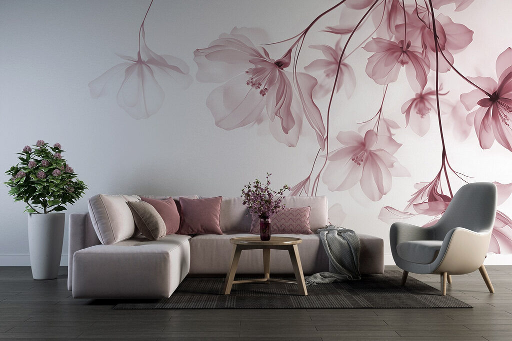 Flowers Hanging in Light in an interior