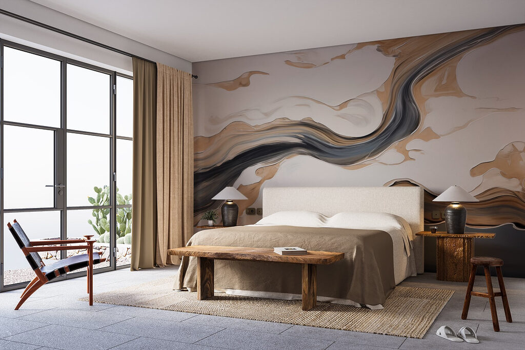 Marbled Flow in an interior