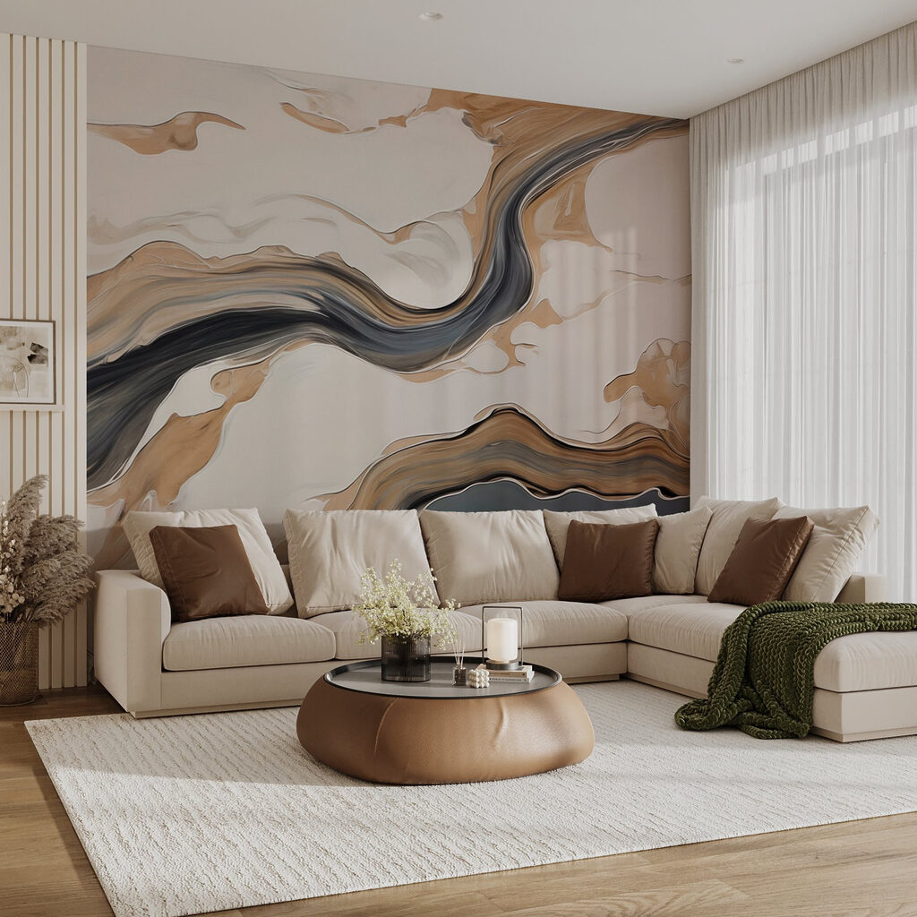 Marbled Flow in an interior