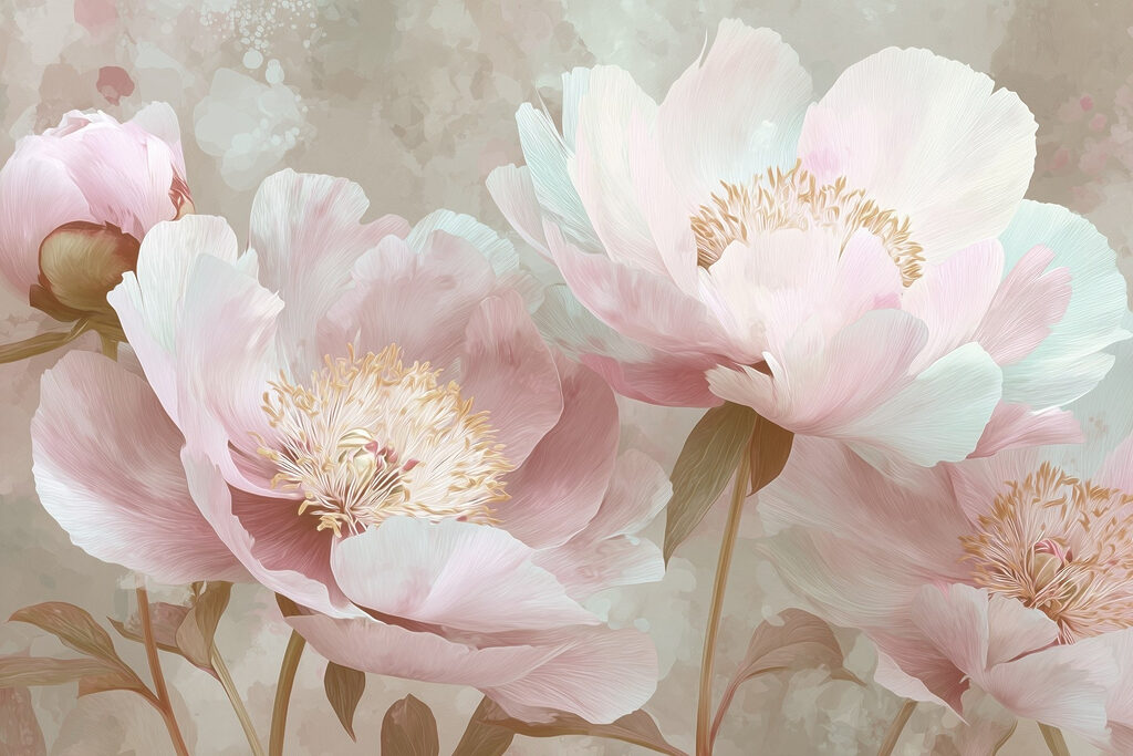 Peonies in Morning Light — full design