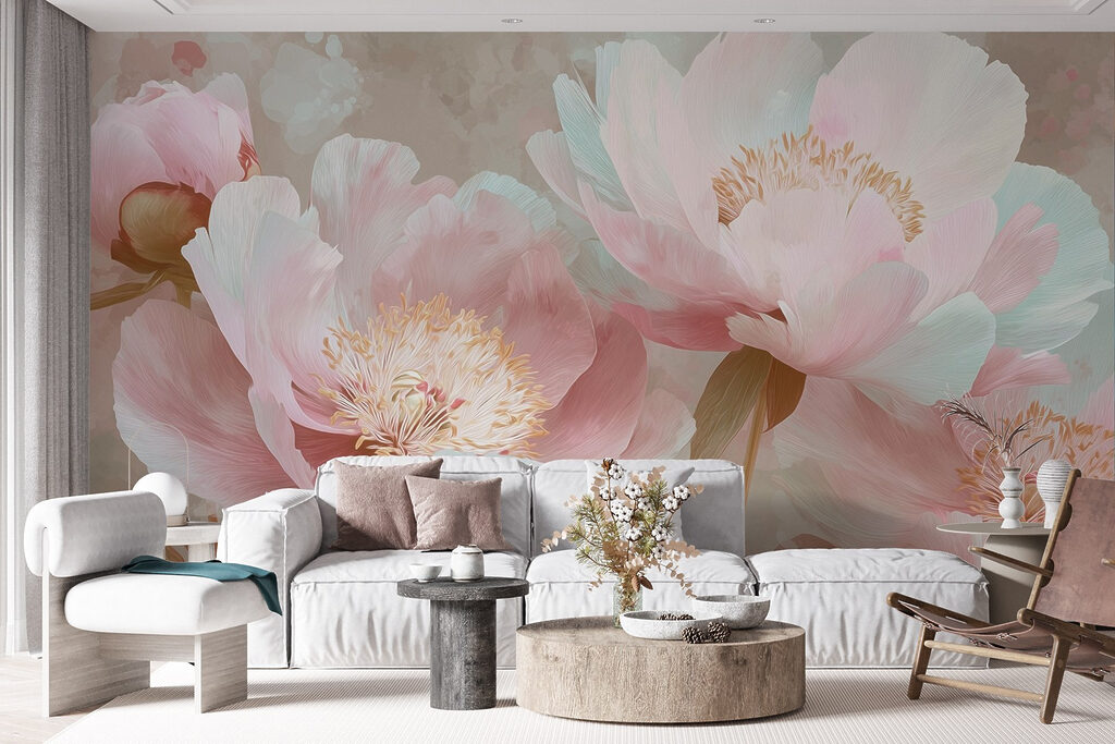 Peonies in Morning Light in an interior