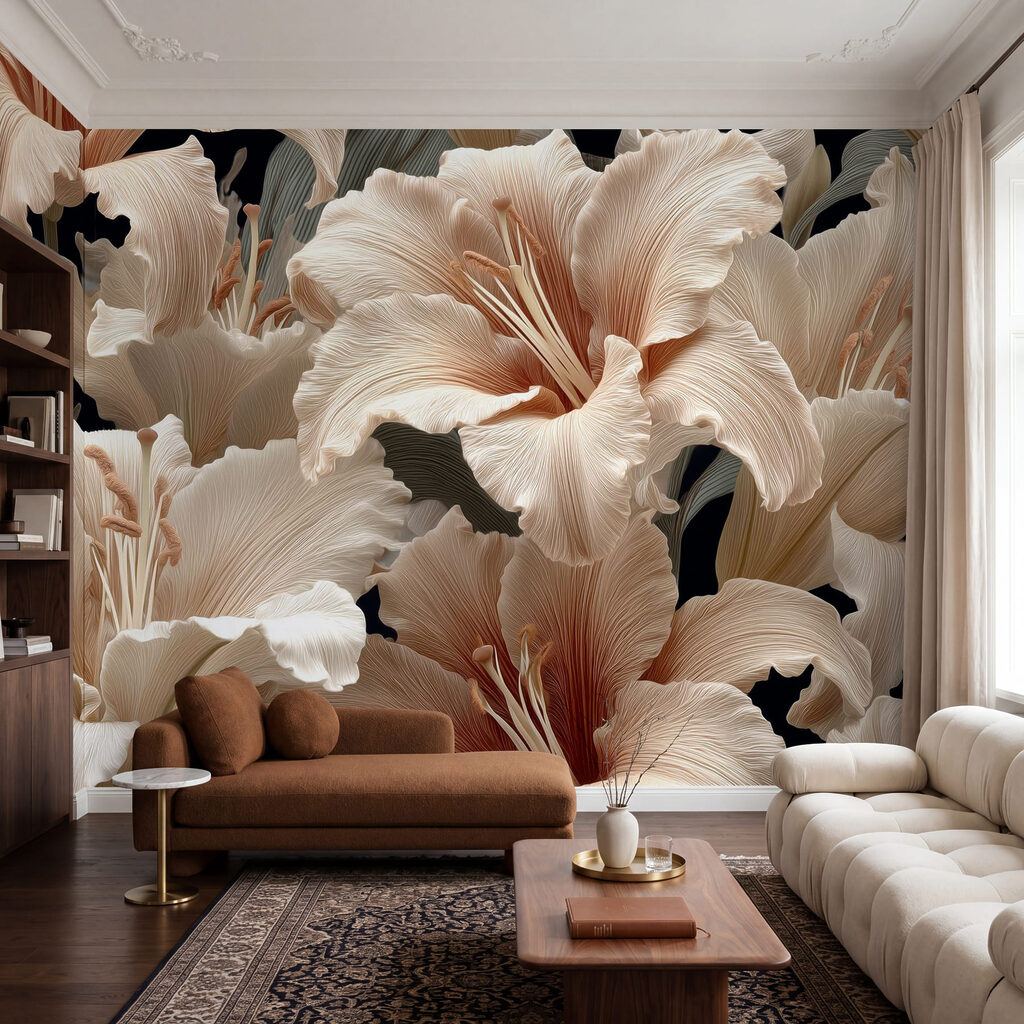 Flowing Lily Petals in an interior