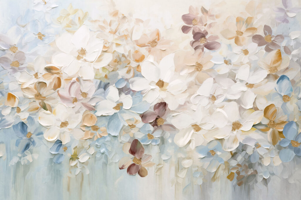 Watercolour Petal Cascade — full design