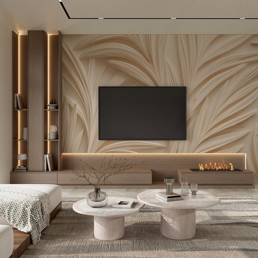 Palm Leaf Relief in an interior