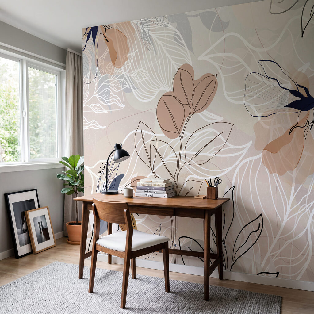 Floral Line Collage in an interior
