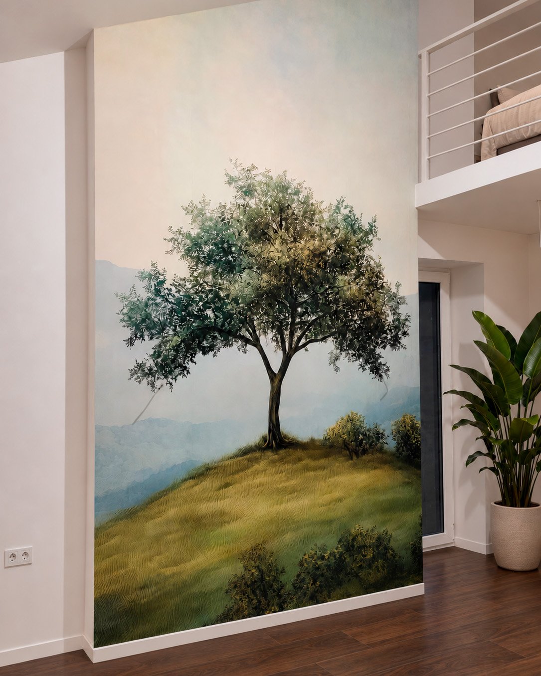 A customer’s room with a wall mural, photo 41 of 48